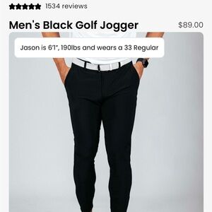 Primo Men's Black Golf Jogger